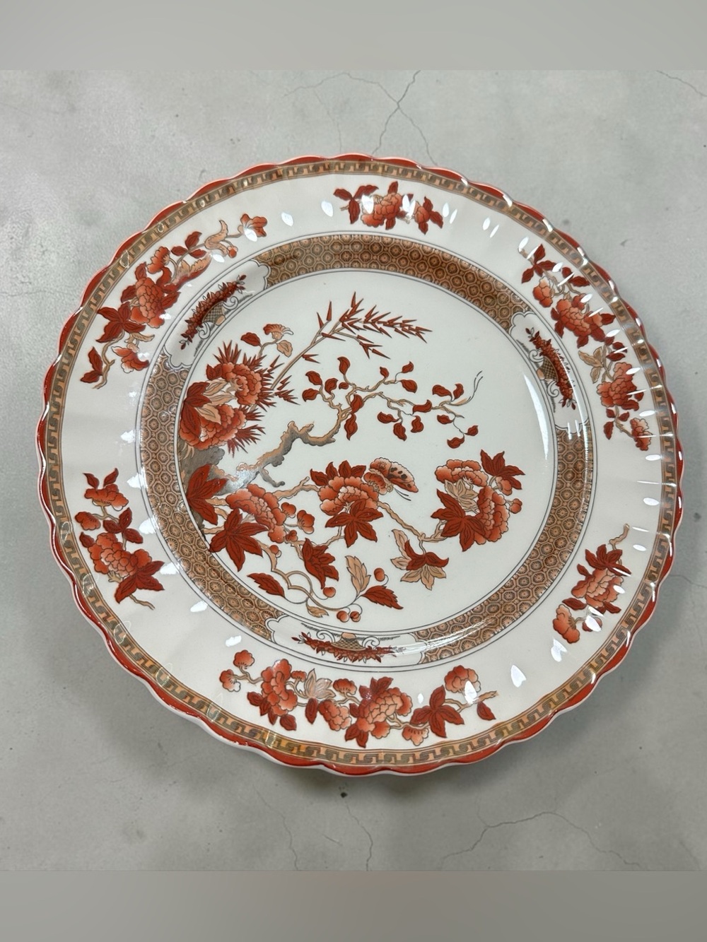 Spode Copeland "India Tree" Orange Rust - England - 10.5” dinner plate